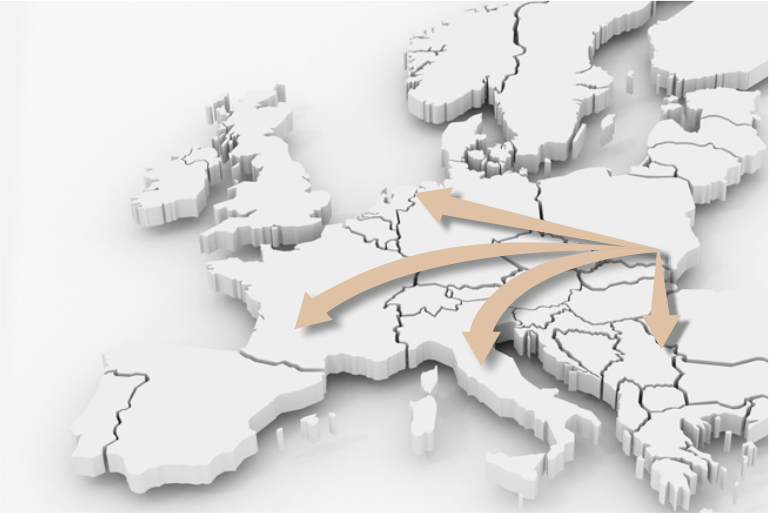 Wir bedienen verschiedene Routen und Richtungen. Unsere Transporte erreichen die meisten Länder in Europa.